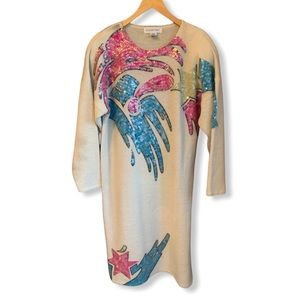 Vintage 80’s one of a kind lambswool and angora sweater dress